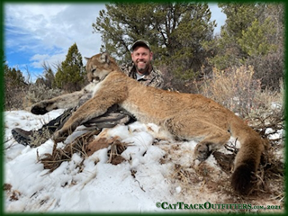 Colorado lion hunting guide and outfitter, Cat Track took this hunter mountain lion hunting in Colorado